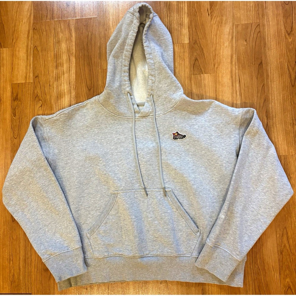 Merrell Hoodie Youth Large Gray Pullover Fleece Drawstring Hiking Shoe Logo